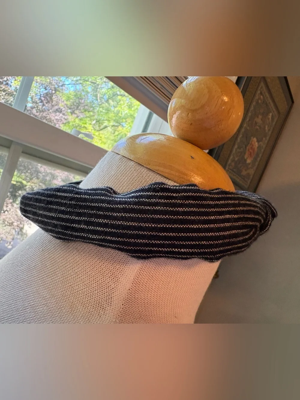Source Unknown Black and White Striped Knot Headband - Women Accessories